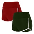 thumbnail image 2 of YOIAVAIOY Shorts for Women Lightweight Athletic Shorts High Waist Running Shorts Sporty Gym Elastic Workout Shorts Army Green XXL, 2 of 9