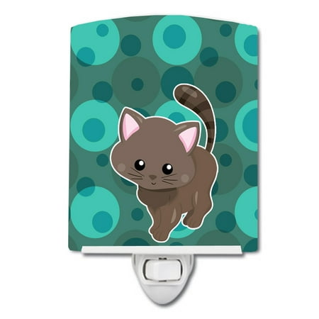 

Caroline s Treasures BB6885CNL Polkadot Kitten Cat Ceramic Night Light 6x4x3 multicolor