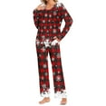 thumbnail image 2 of Tnhcen Cozy Women's Christmas Pajamas Set Crew Neck Long Sleeve 2-Piece Elegant Sleepwear Set Holidays Nightwear Home Clothes S-3XL, 2 of 6