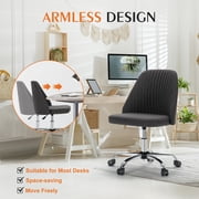 MCQ Stylish Twill Upholstered Lounge Office Desk Chair, Height-Adjustable Chair, Dark Grey