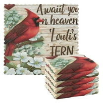 Ryvnso Cardinal on Flowers Kitchen Towels Dish Clothes for Drying Dishes Cleaning Absorbent Set of 6