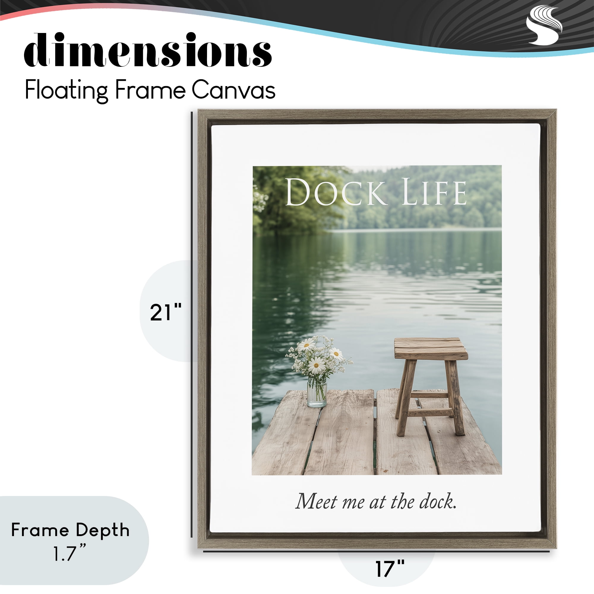 Stupell Industries Dock Life Calming Scenery Brown Framed Floater Canvas Wall Art, design by A Barefoot Stylist