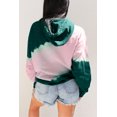 thumbnail image 1 of ABPHQTO Sudadera casual de mujer con capucha y bolsillo con estampado tie-dye verde, 1 of 5