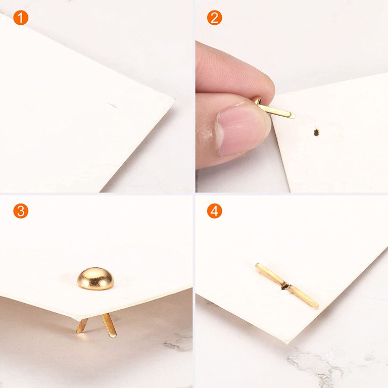 100pcs 6x12mm Mini Brads Round Paper Fasteners for Art Crafting