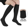 thumbnail image 4 of Closed Toe Compression Stocking Compression Socks Knee High Compression Socks with Zipper for Women and Men, 2 Pairs, 4 of 6
