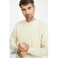 thumbnail image 2 of carraig donn mens irish wool sweater, 100% real irish wool, traditional knit pattern, natural, large, 2 of 8