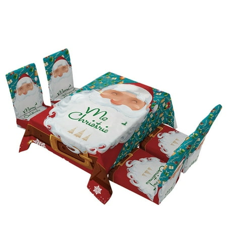 

Moocorvic Christmas Tablecloth Print Rectangle Table Cover Set Holiday Party Home Decor