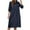 Navy, variant on T-Shirts Dresses for Women Loose Casual Cotton Linen Shirts Dresses Solid Lapel Collar 3/4 Cuffed Sleeves Dresses Flowy Work Midi Dresses Blue XXL