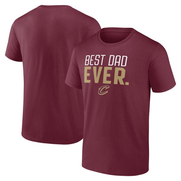 Men's Wine Cleveland Cavaliers Best Dad Ever Logo T-Shirt