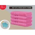 thumbnail image 2 of Bella Vista Bath Towels 4 Pc Set With Free 6 Washcloths- Plush, Soft and Absorbent, Pack of 4 Towels- 27 x 54 Inches- Virgin Ring Spun Cotton. By Cotton Homes(Set Of 4 Piece Bath Towels, Pink), 2 of 9