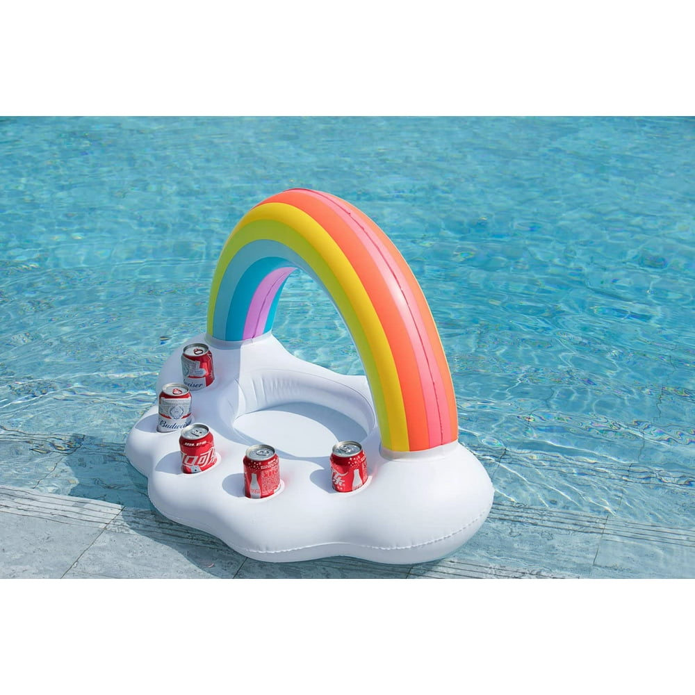 Inflatable Drink Holder Rainbow Cloud Cup Holders Serving Tray