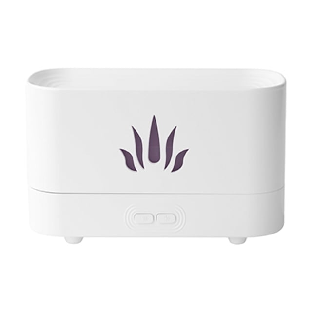 Difusor de aroma de llama, humidificador de aire pequeño, minihumidificador portátil de aceite esencial Blanco