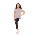 thumbnail image 5 of Pink Angel Girls 2-Pack Ribbed Graphic Tops. Rhinestone Tees, Soft Stretch Everyday Short Sleeve Shirts for Kids Girls, 5 of 8