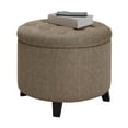 thumbnail image 2 of Convenience Concepts Designs4Comfort Round Storage Ottoman, Sandstone Fabric, 2 of 7