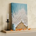 thumbnail image 3 of Crashing Wave Foam Canvas Wall Art for Living Room Bedroom Bathroom, Coastal Teal Heavy Impasto Ocean Gold Beach Canvas Art Wall Decor, Artwork for Walls Home Office Decor, 16"x20", 3 of 9