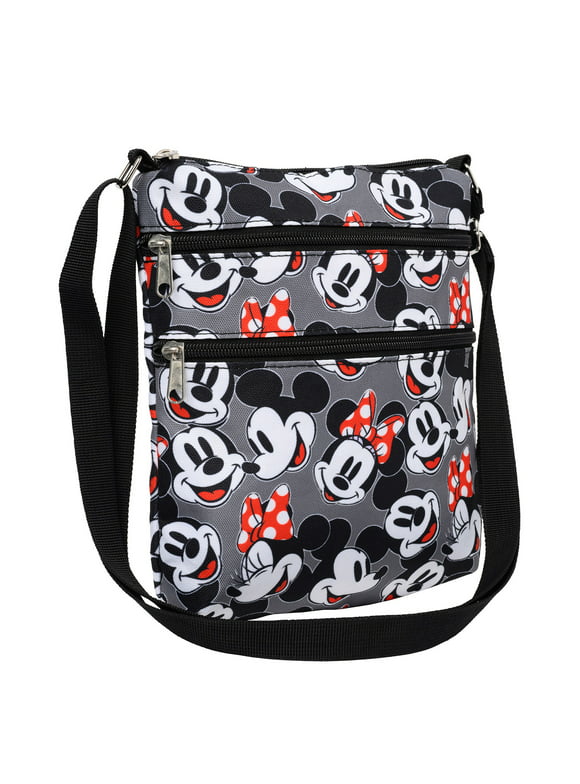Mickey & Minnie Mouse Passport Bag Faces Travel Women's Disney Crossbody Purse