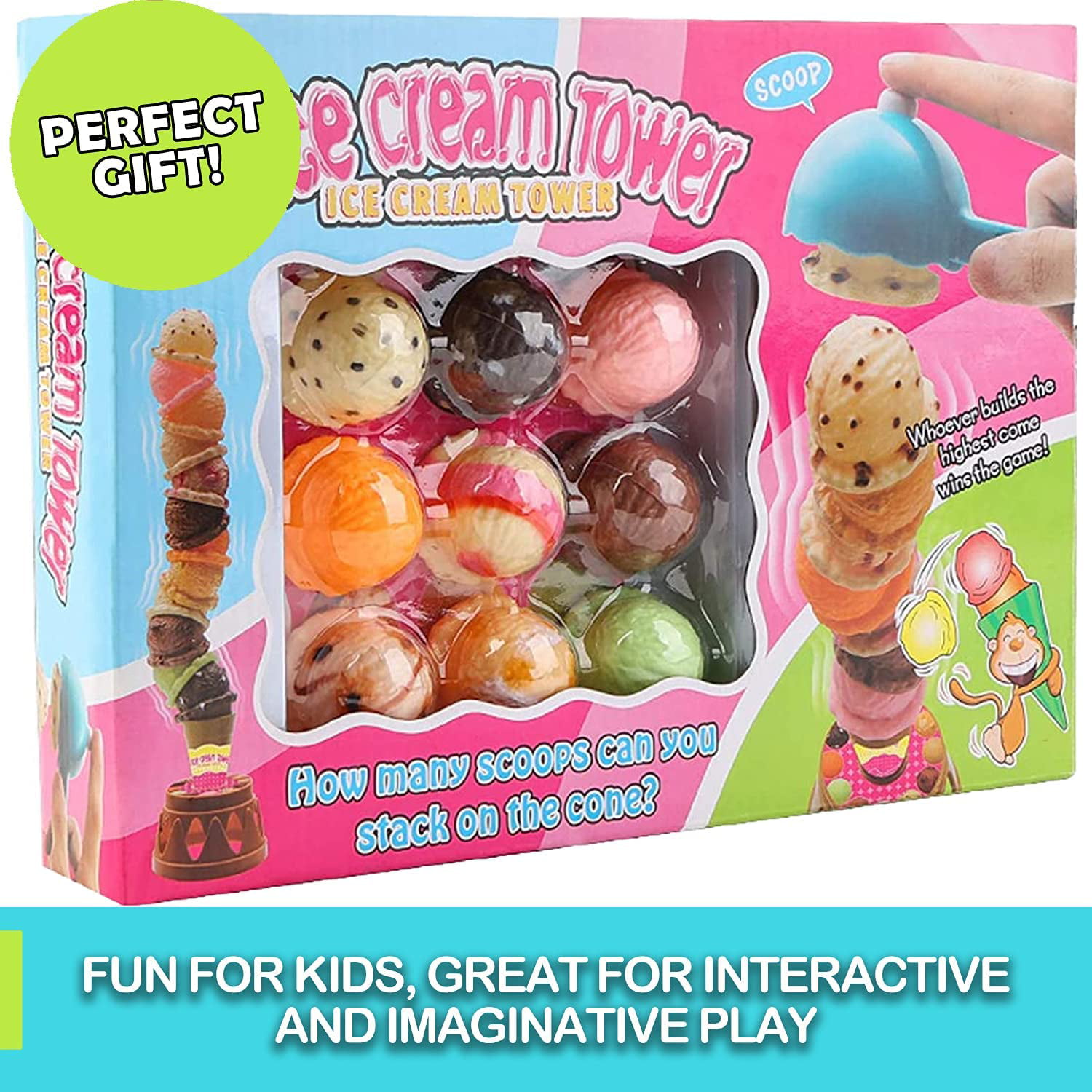 Ice cream jogo competição sorvete empilhamento brinquedos congelados  sobremesa ice cream torre 2 3 4 anos de idade meninas meninos presente  aniversário - AliExpress