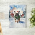 thumbnail image 2 of Hello Winter French Bulldog Frosty Morning Walk Welcome Snowy Christmas Vertical Matte Canvas Poster Dog Lover Gifts Wall Art Home Decor - 02018, 2 of 5