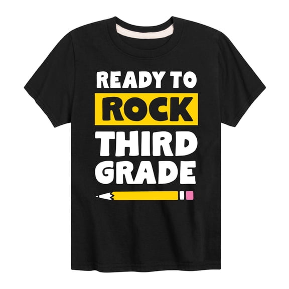 Instant Message - Ready to Rock Third Grade Short Sleeve Graphic T-Shirt