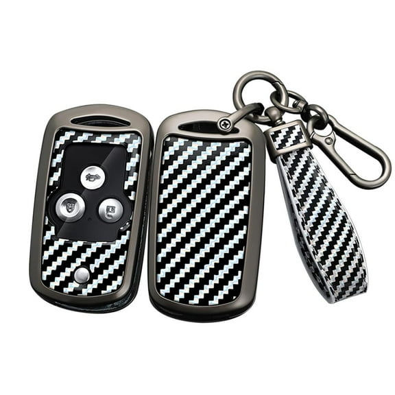 Key Fob Cover Fit for Honda Accord 2008-2012 Flip Folding Key Remote,Carbon Pattern Key Case Metal Key Jacket Fit for Acura MDX RDX TL TSX ZDX 2008-2013