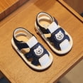thumbnail image 4 of Ticikt Baby Boys Girls Squeaky Sandals Summer Closed-Toe Anti- Rubber Sole Toddler First Walkers Shoes,Color:Blue,15-18 Months, 4 of 6