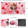 thumbnail image 3 of Large Mouse Pad, Cute Pink Desk Mat for Desktop, Women Girls Waterproof Desk Mouse Pad, Love Cat Computer PC Laptop Protector Writing Pads for School Office Home 31.5" x 15.7", 3 of 15