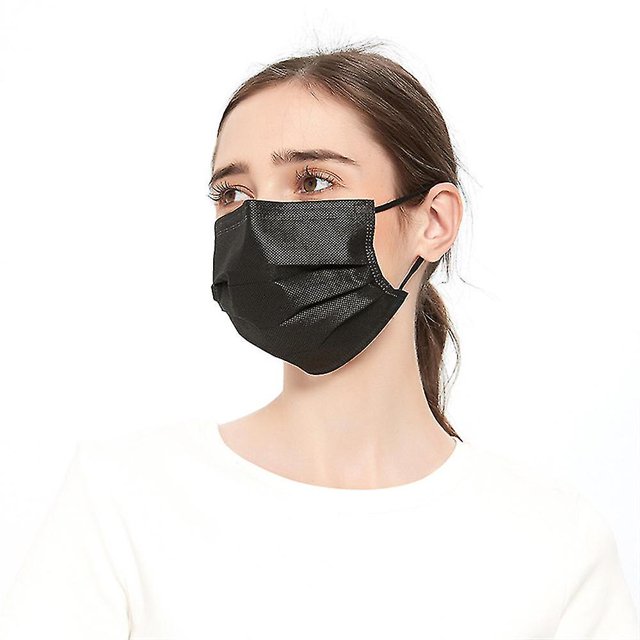 100 Uds. Mascarilla desechable no médica quirúrgica 3 capas Earloop mascarillas faciales (negro) kaili Sencillez