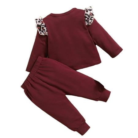 

Cute Round Neck Long Sleeve Burgundy Baby Sets (Baby s)