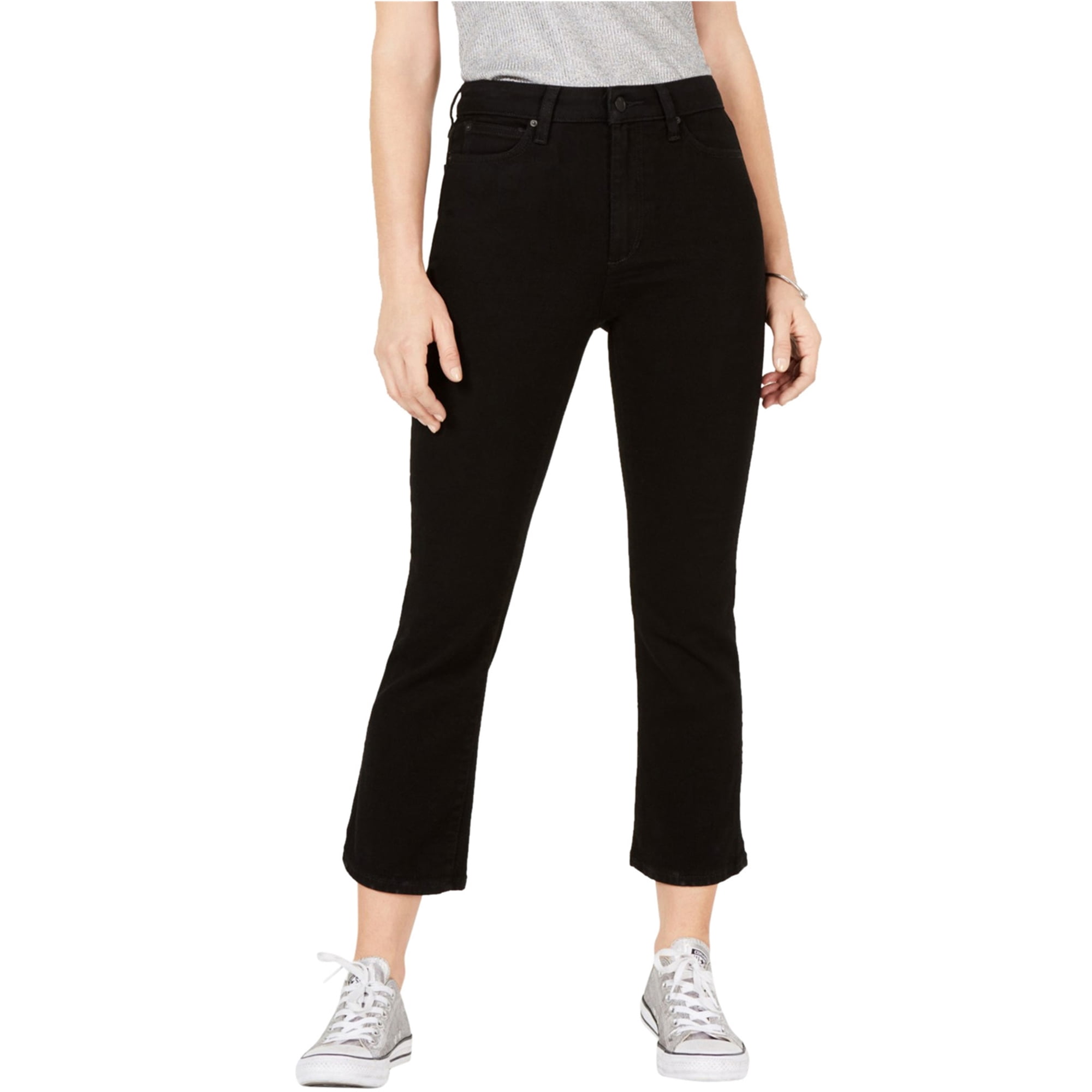 Callie Boot Cut Cropped Jeans, Black 