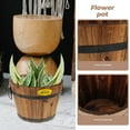 thumbnail image 6 of Tineasur Balcony Planters Wooden Flower Pot Coffee Wood 1Pack, 6 of 7