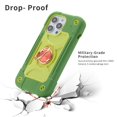 thumbnail image 6 of Case for Apple iPhone 15 6.1 inch with Double ring Stand 360° rotating bracket PC+silicone, Heavy-Duty Military Grade Shockproof Phone Cover,Green,For iPhone 15, 6 of 6