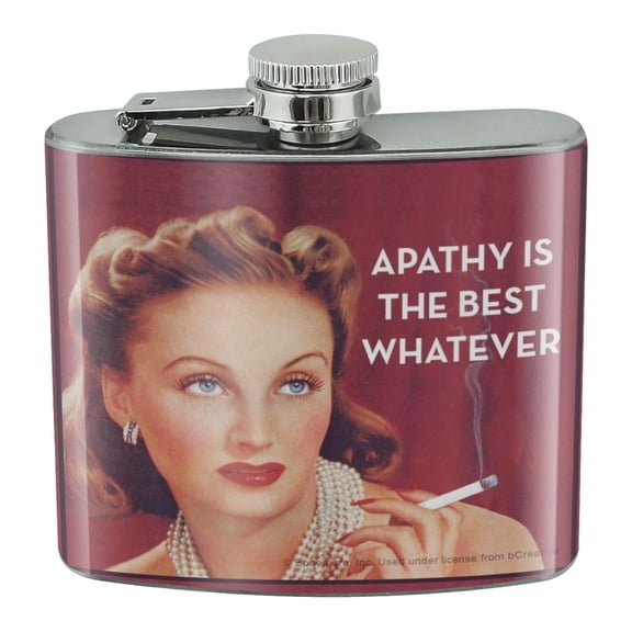 Apathy is the Best Whatever Funny Humor Stainless Steel 5oz Hip Drink Kidney Flask