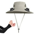thumbnail image 2 of Taotanxi Men Sun Hat with 2 Solar Fan Fishing Wide Brim Sun Hat for Outdoor Summer Camping Beach, USB & Solar Powered Free Black Ice Sleeves, 2 of 8