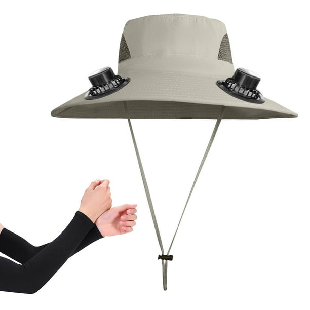 Sombrero de pescador de verano con ventilador solar y carga USB para hombre