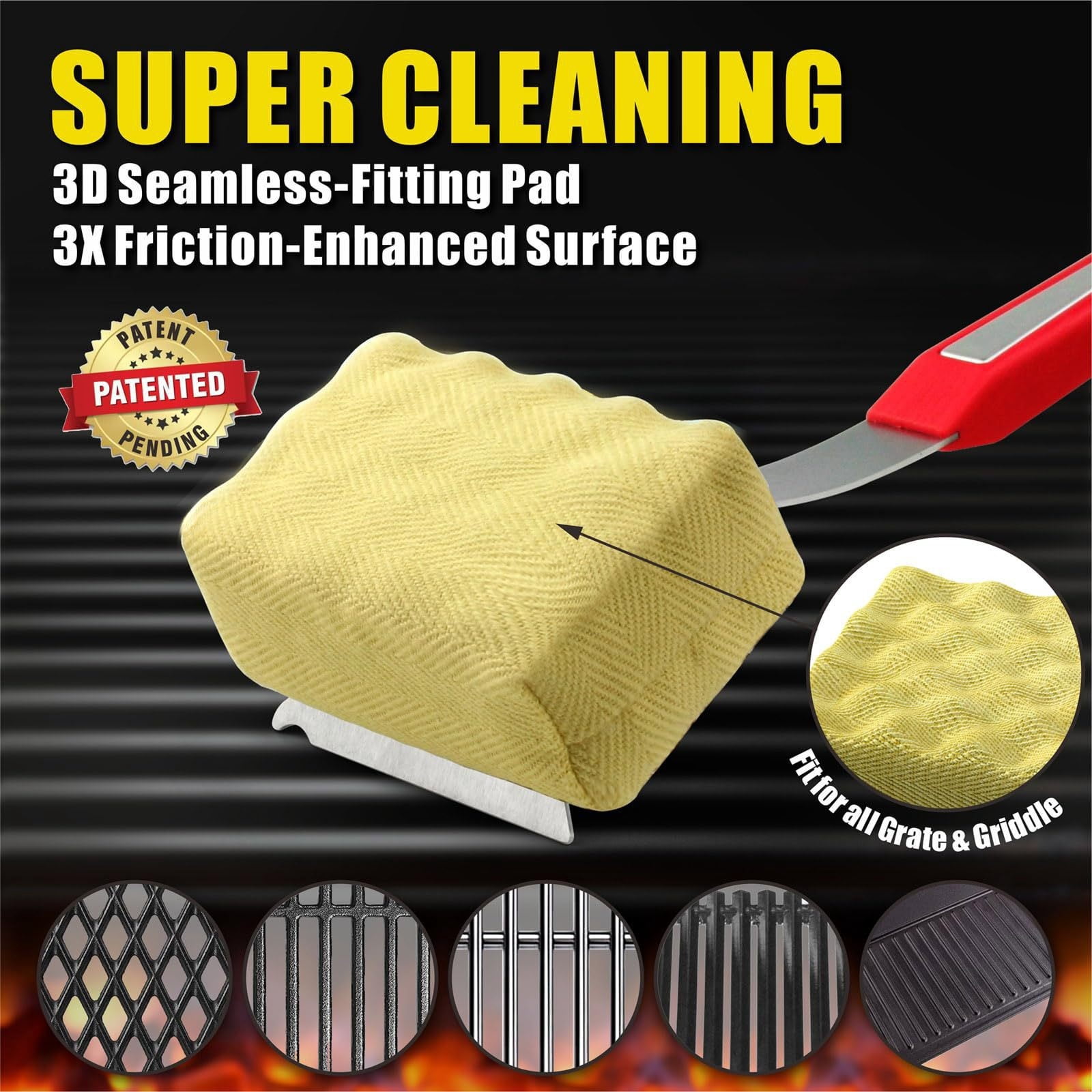 Grill Brush Bristle Free Safe BBQ Grill Brush for Gas, Charcoal, Cast Iron Stainless Grates Durable, Heat-Resistant Grill Cleaning Brush  Barbecue Cleaner