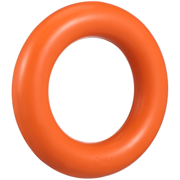 Anillo de juguete para morder para perros de caucho Natural y duradero, juguete para masticar y limpiar los dientes para mascotas (naranja)