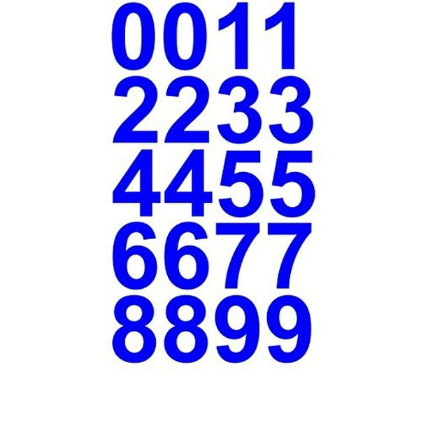 Sheet Of 1 Inch Blue Numbers Vinyl Custom Street Address Mailbox Decal Stickers Kit Walmart Com Walmart Com