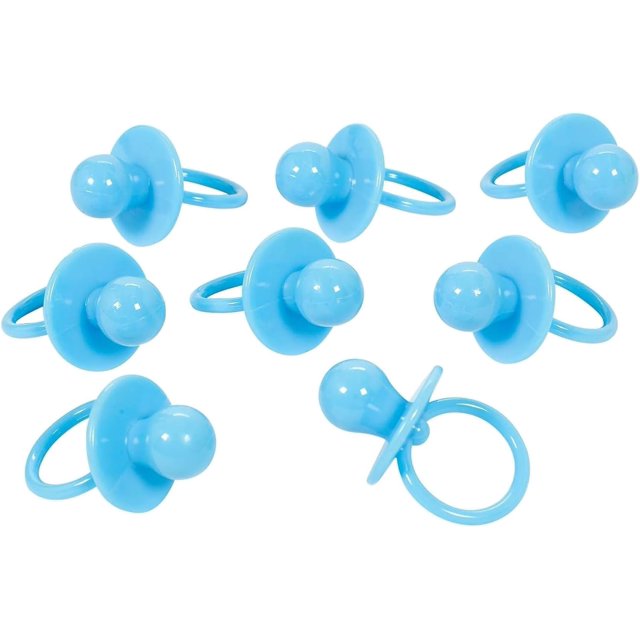 Dijes de Chupete Grandes Azules para Baby Shower, 2 3/8 Pulgadas x 1 3/8 Pulgadas, Multicolor