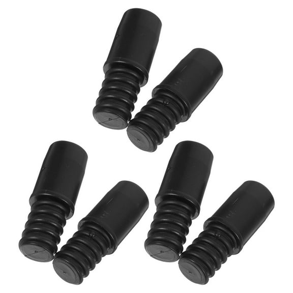 WHAMVOX  6 Pcs Handle Tips for Broom Poles Threaded Replacement Mop Black