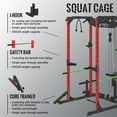 thumbnail image 4 of Power Rack Cage avec Système de Traction LAT, Capacité de 1200lbs, Rack d'Entraînement Multifonctionnel avec Hauteur Réglable à 13 Niveaux et Crochets en J, Barres de Trempage, Barre en T, Équipement de Gym (Amélioré), 4 of 7