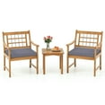 thumbnail image 2 of GVN 3 Piece Wood Patio Furniture Set with Seat Cushions and Acacia Wood Frame-Gray, 2 of 6