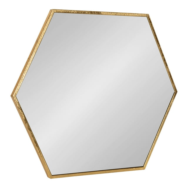 Kate and Laurel McNeer Miroir Mural Hexagonal en Métal, Or 22x25