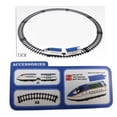 thumbnail image 4 of Juego de tren eléctrico operado por batería, carruaje de locomotora, señal de tráfico, tren de ferrocarril, juego de vehículos, juego de niños, regalo Estilo A Baoblaze Ferrocarriles Tren Juguetes, 4 of 8