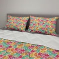 thumbnail image 2 of Fruits Comforter & Sham Bedding Set, Grapefruit Lemon Lime Orange Citrus Fruit Slices Colored in Abstract Tones Print, 3 pcs Duvet Set Microfiber Filling Quilt, 5 Sizes, Multicolor, by Ambesonne, 2 of 4