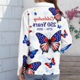 thumbnail image 5 of Domzest Womens Usa 250th Anniversary Shirt 4th Of July American Flag Elements Tshirt Patriotic Long Sleeve V Neck Butoon Down Shirts White M, 5 of 5