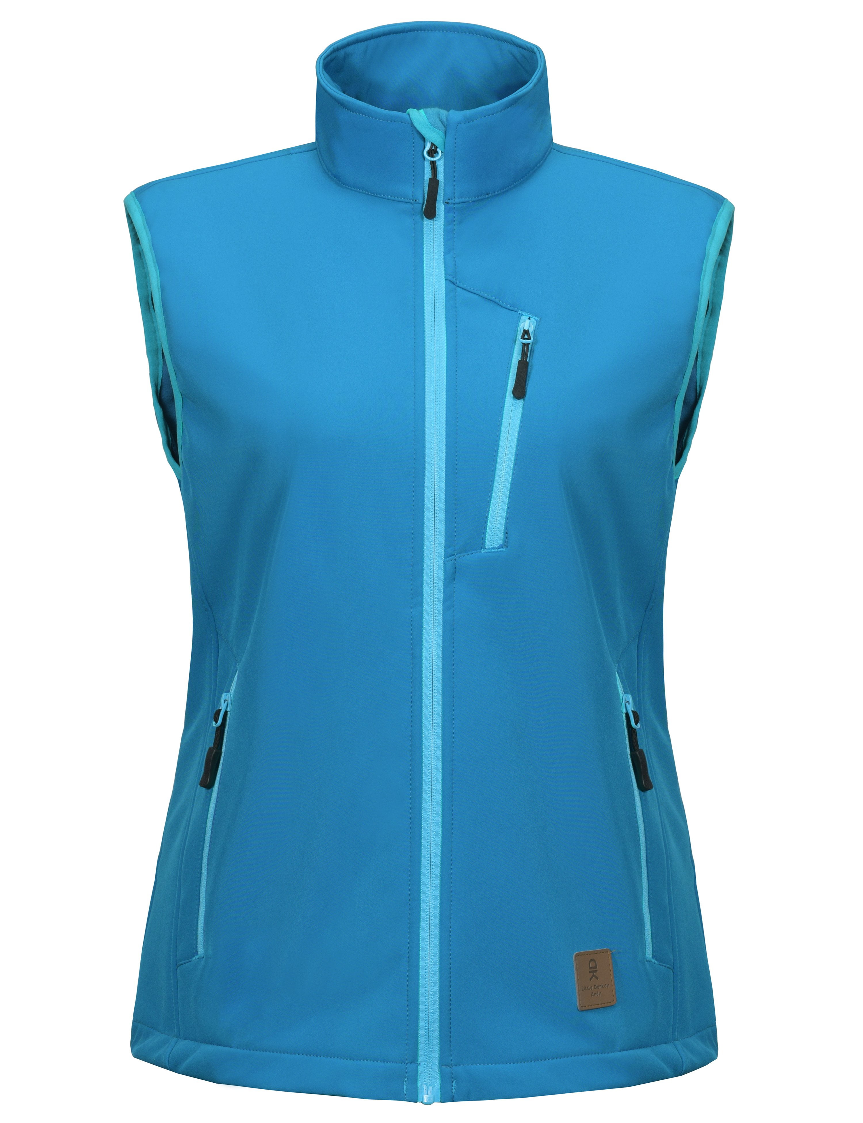 Little Donkey Andy Women's Lightweight Fleece lined Softshell Vest Windproof Sleeveless Jacket for Hiking Travel Golf Swedish Blue S