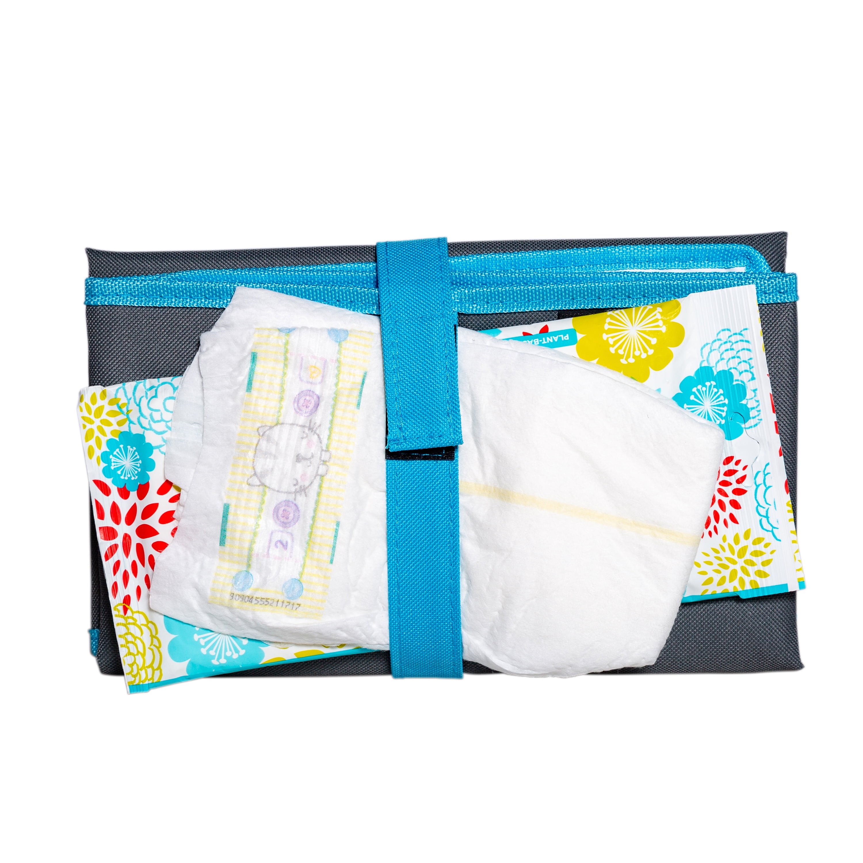 J.L. Childress Full Body Portable Changing Pad for Babies - Diaper Changing Mat for Travel, Fully Padded, Extra Large - Grey/Teal
