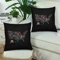 thumbnail image 2 of MKHERT Doodle Usa Map Pillowcase Pillow Protector Cushion Cover 18x18 inch,Set of 2, 2 of 2