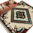 thumbnail image 3 of 8x10 Area Rugs Boho Red Teal Brown Non-Skid Rubber Backing Large Rectangle Rugs - Living Room Bedroom Home Office, Southwestern Vintage Geometric Indoor Floor Mat Carpets Washable Rug, 3 of 9
