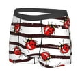 thumbnail image 2 of Wukai Ladybugs on Black and White Striped1 Print Men’s Underwear Breathable Boxer Briefs,&nbsp;Moisture Wicking & Breathable-XX-Large, 2 of 7